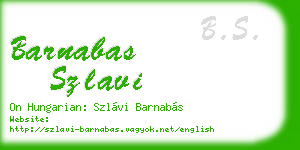 barnabas szlavi business card