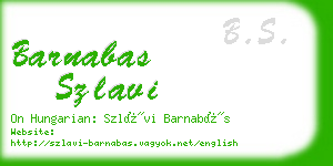 barnabas szlavi business card